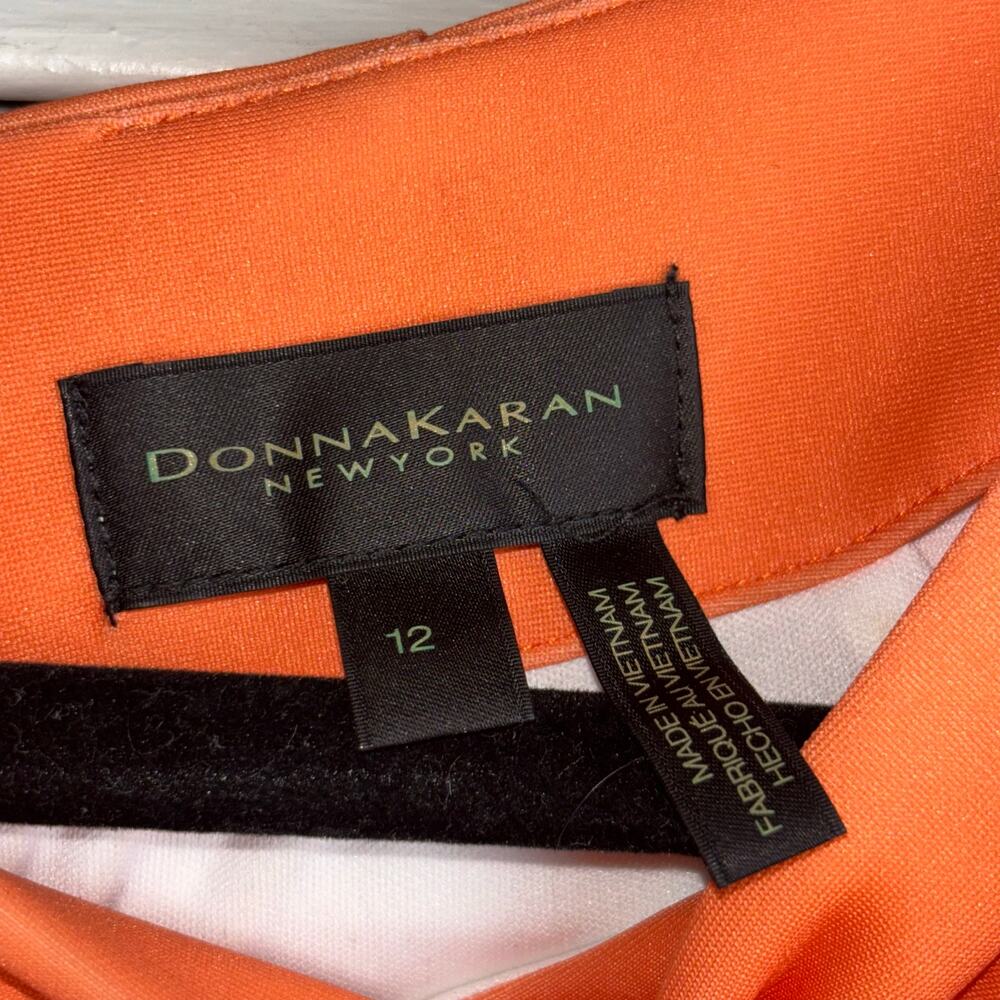 Donna Karan size 12 color block pencil dress orange multicolored Pre-Loved - Picture 10 of 14